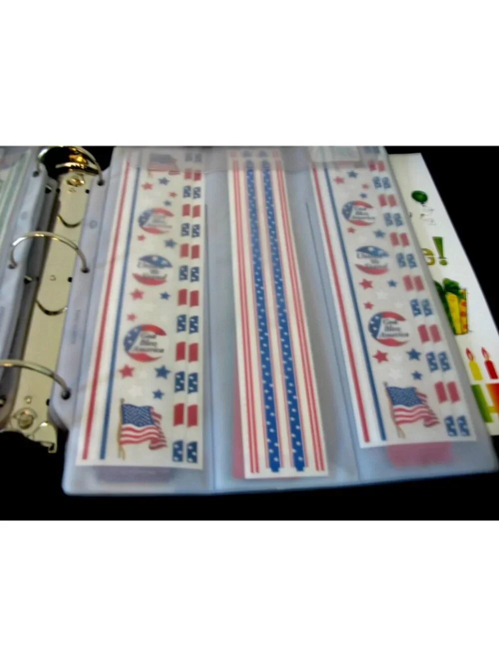 Creative Memories Accessory Binder 7 Protectors Good Zipper with borders/diecuts